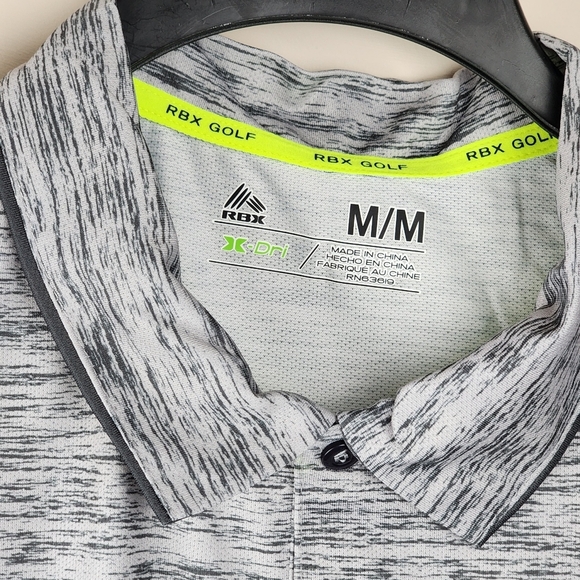 RBX Stay On Course Closed Mesh Gray Polo Men's Medium - Picture 5 of 12